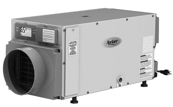 Aprilaire whole-house basement dehumidifier used for basement humidity control and moisture removal